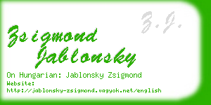 zsigmond jablonsky business card